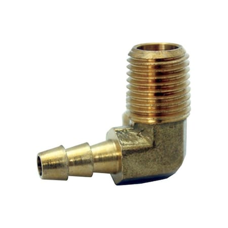 Jmf Company Brass 1/4 in. D X 1/2 in. D Hose Barb Elbow 4504734